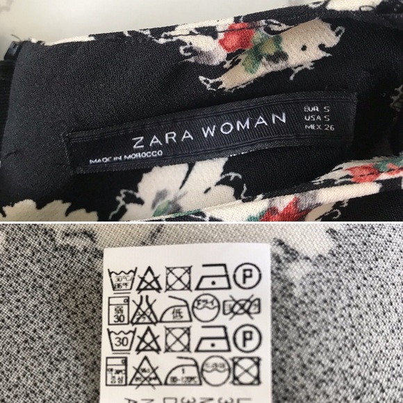 Zara Floral Block Fit & Flare Dress in Black • S - Picture 6 of 7